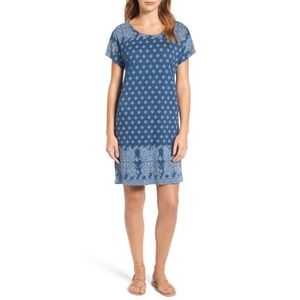 Lucky Brand Border Print Casual T Shirt Dress XS